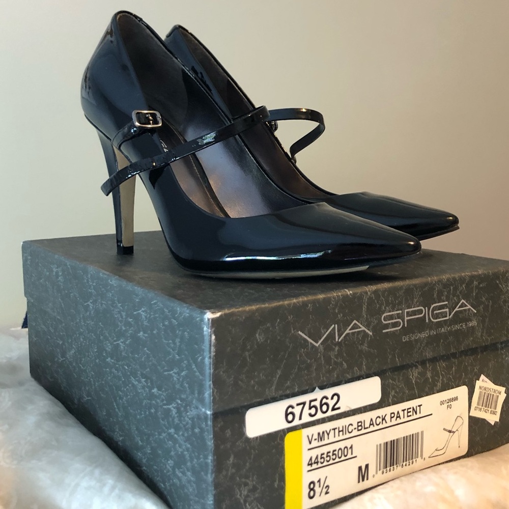 Via Spiga Mythic Black Patent Shoes